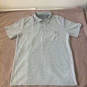 Vuori Mens Gray Polo Shirt size L